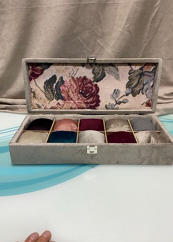 Gri Kadife Makyaj Düzenleyici Kutusu - Görsel 6