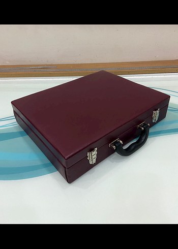 Bordo Deri Saat Kutusu Organizer - Görsel 6