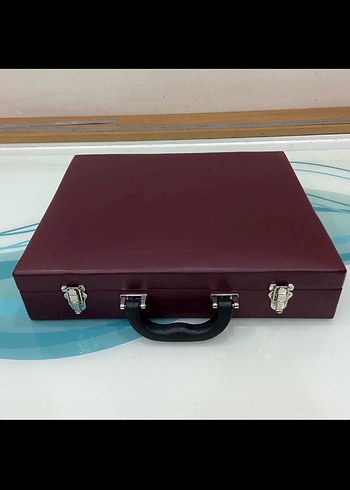 Bordo Deri Saat Kutusu Organizer - Görsel 7