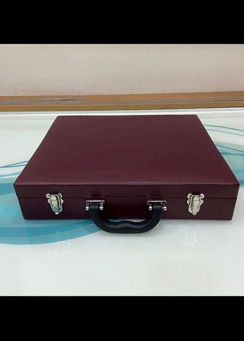 Bordo Deri Saat Kutusu Organizer - Görsel 3