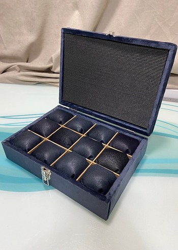 12 Bölmeli Lacivert Saat Kutusu - Görsel 2