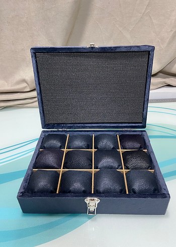 12 Bölmeli Lacivert Saat Kutusu - Görsel 5