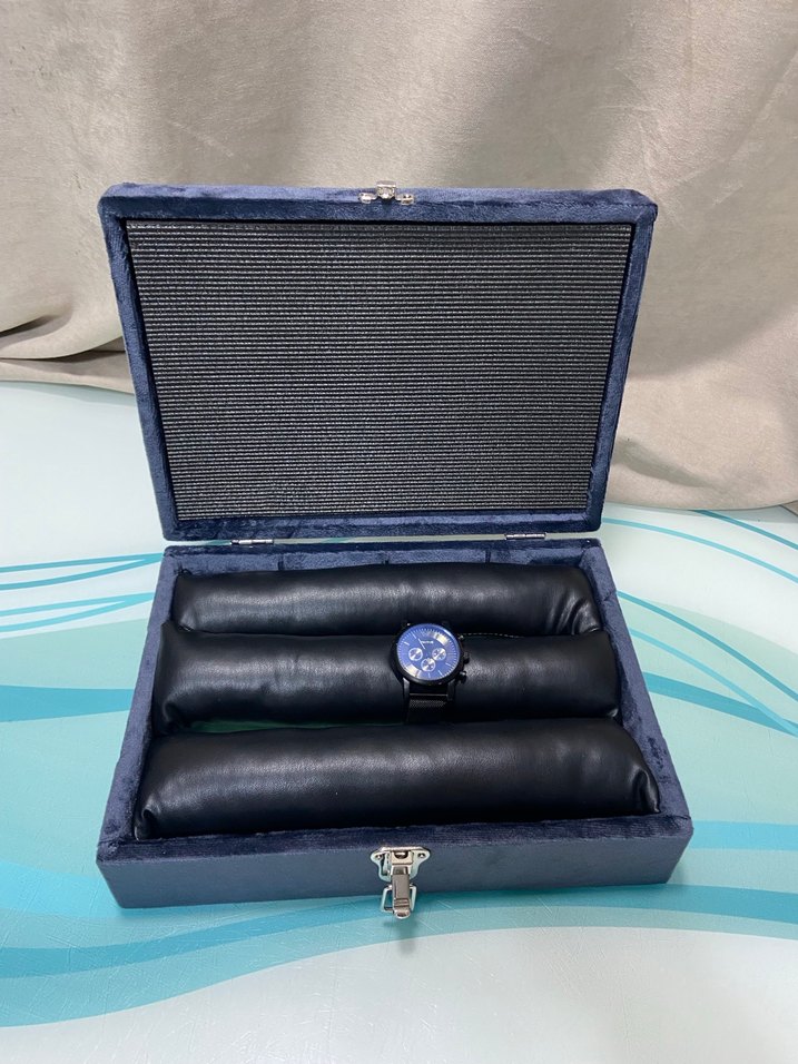 Lacivert Deri Saat Kutusu - Görsel 2