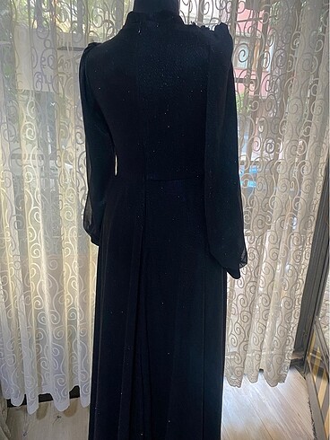 Fransız danteli siyah uzun elbise - Görsel 5