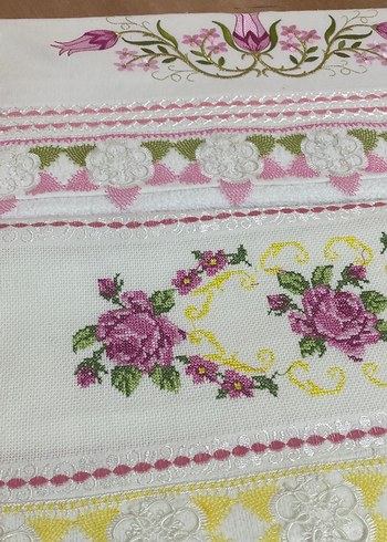 Nakışlı Çok Renkli Pastel Havlular - Görsel 6