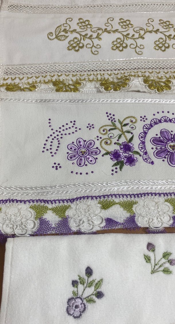 Nakışlı Çok Renkli Pastel Havlular - Görsel 3