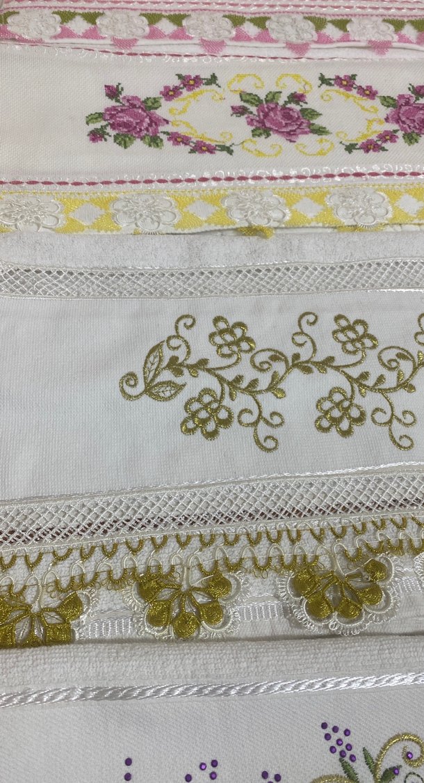 Nakışlı Çok Renkli Pastel Havlular - Görsel 4