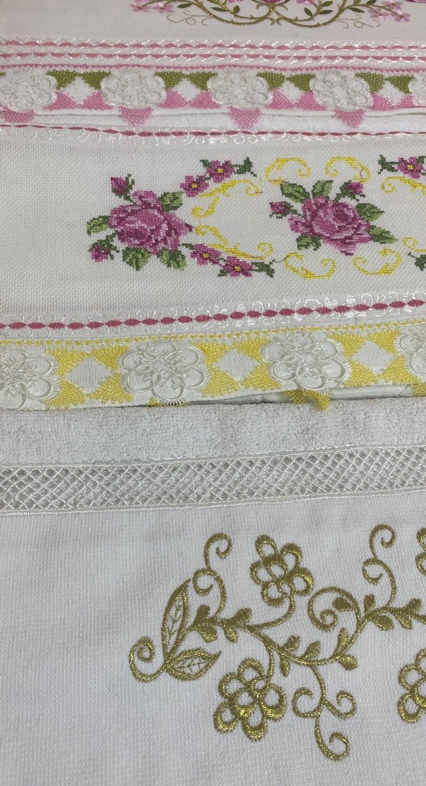 Nakışlı Çok Renkli Pastel Havlular - Görsel 5