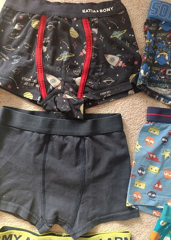 5 Yaş Beden çeşitli Renk Çocuk Çok Renkli Boxer Külot Seti