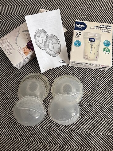 Philips avent 6 parça göğüs kalkan seti ve süt saklama poşeti