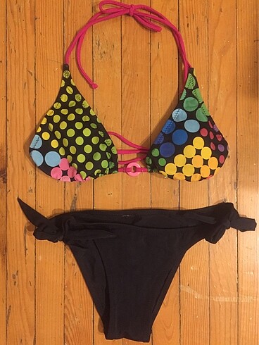 Renkli Puantiyeli Bikini Takım