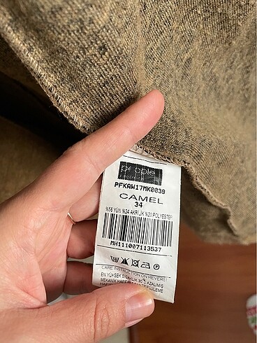 34 Beden camel Renk People by fabrika oversize camel yün palto