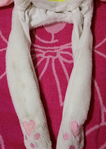 Nakışlı Pembe Peluş Kedi Aksesuarı kız çocuk şapkası - Görsel 5