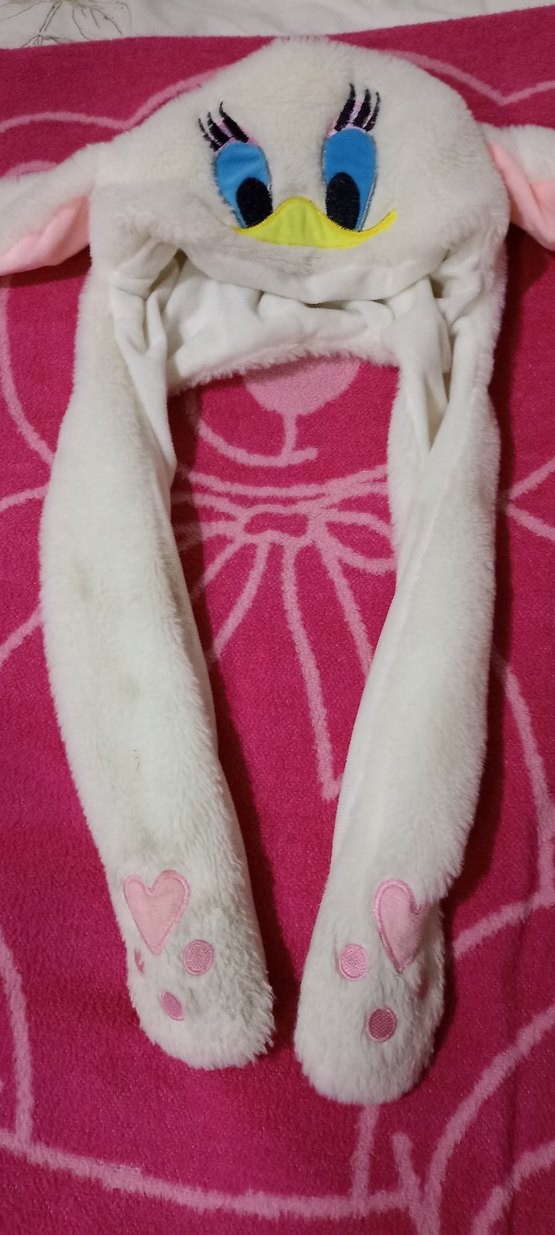 Nakışlı Pembe Peluş Kedi Aksesuarı kız çocuk şapkası - Görsel 4