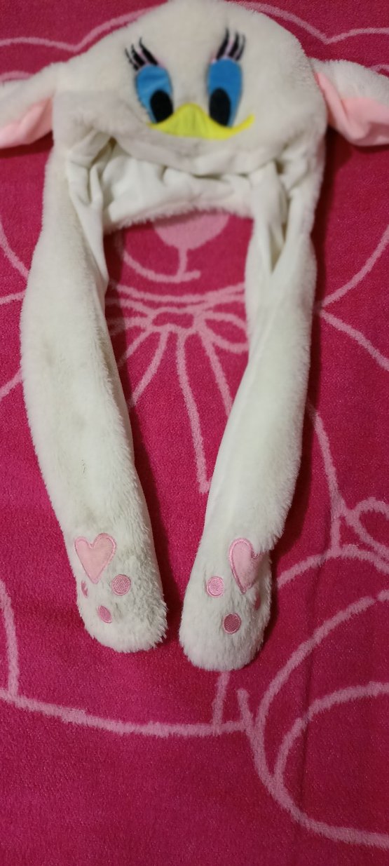 Nakışlı Pembe Peluş Kedi Aksesuarı kız çocuk şapkası - Görsel 2