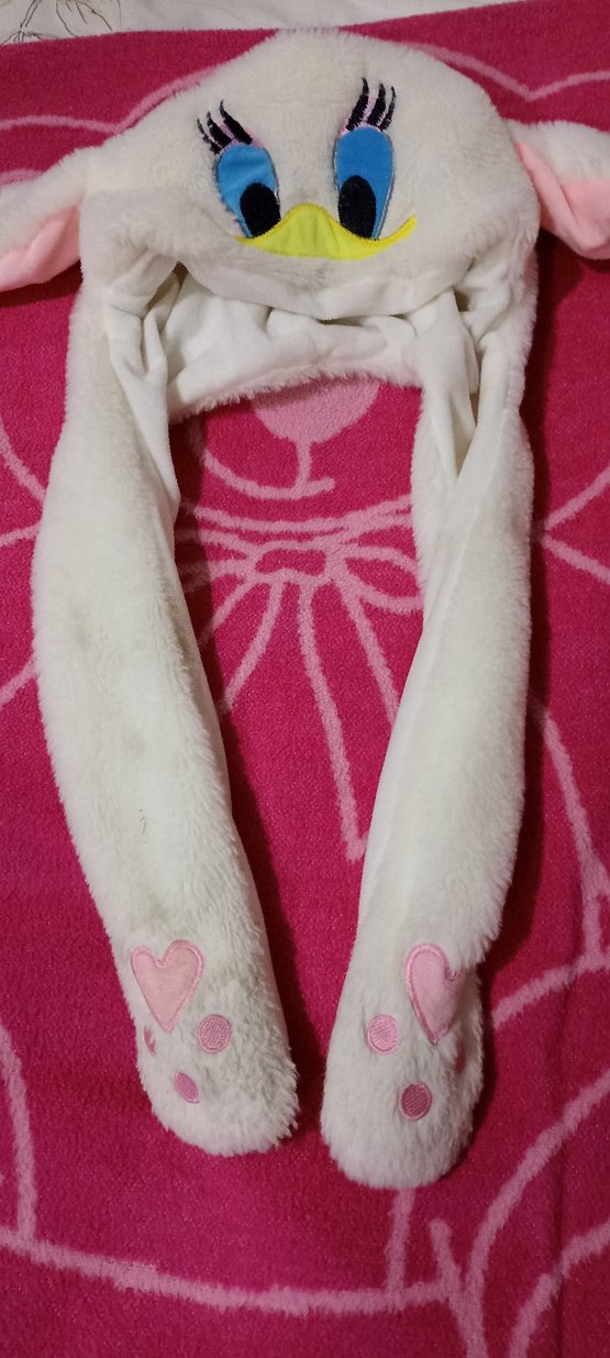 Nakışlı Pembe Peluş Kedi Aksesuarı kız çocuk şapkası - Görsel 5