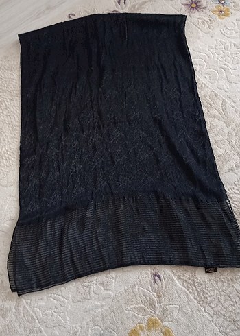 Armine Kadın Siyah janjanlı Goth Şal simli şal
