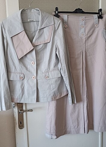 Tuğba bayan keten etekli takım elbise  - Görsel 2
