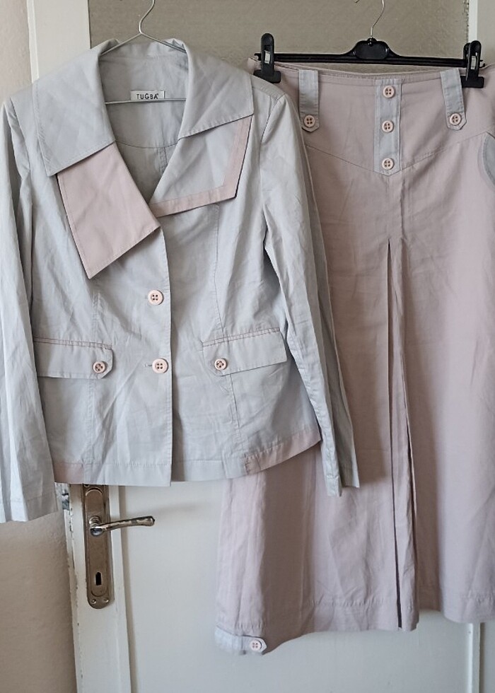 Tuğba bayan keten etekli takım elbise  - Görsel 2