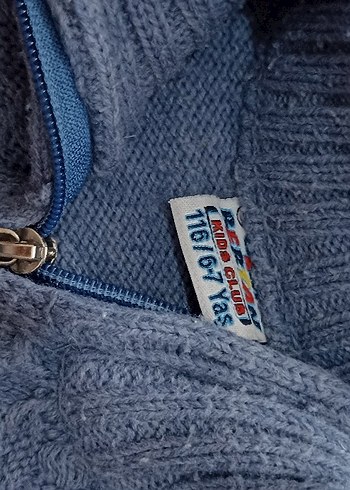 6 Yaş Beden gri Renk Gri Erkek Çocuk Nakışlı Triko Hırka