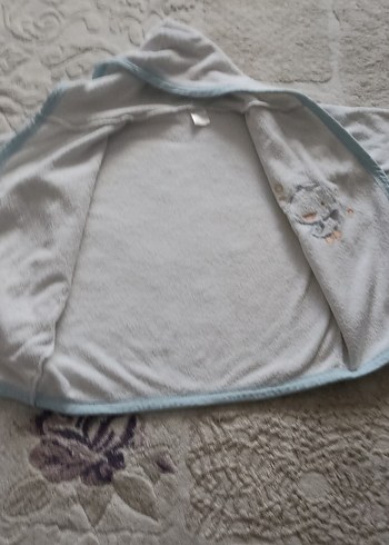 Nakışlı Erkek Çocuk Bornozu Gri - Görsel 5