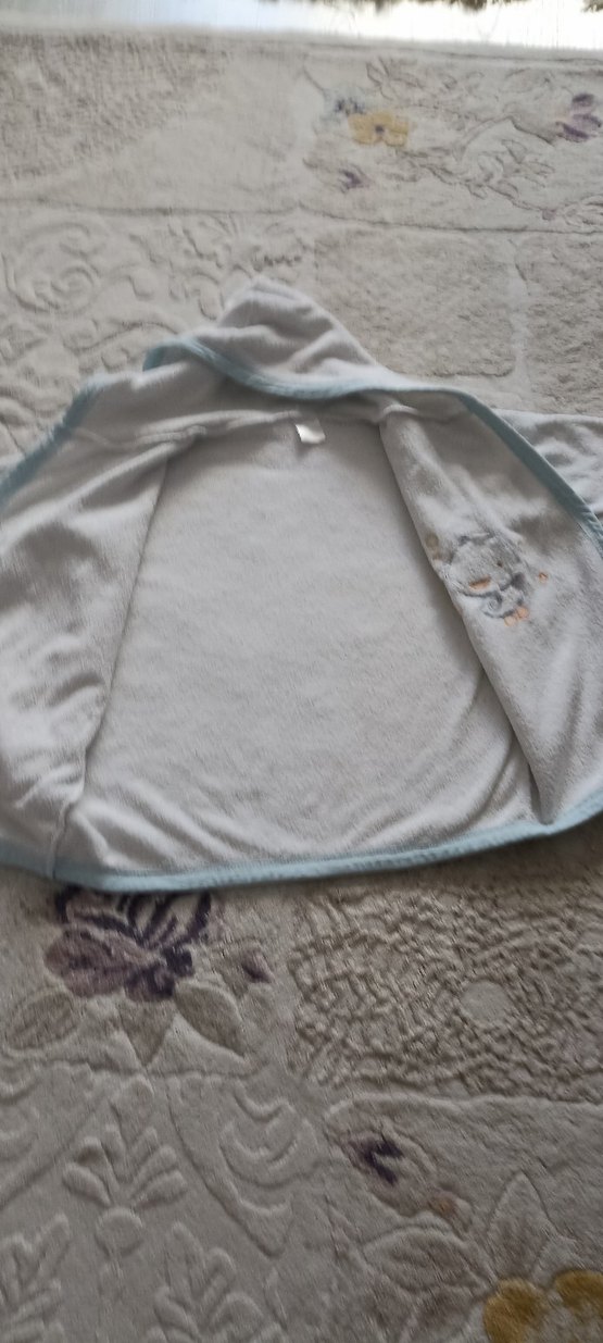 Nakışlı Erkek Çocuk Bornozu Gri - Görsel 5