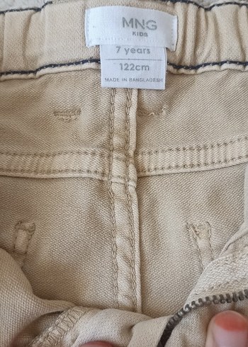 5 Yaş Beden camel Renk Bej kız çocuk Keten Kumaş Pantolon