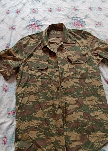 Erkek Kamuflaj Düğmeli Kısa Kollu Gömlek - Görsel 7