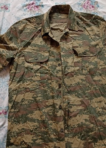 Erkek Kamuflaj Düğmeli Kısa Kollu Gömlek - Görsel 6