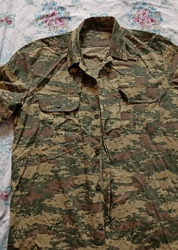 Erkek Kamuflaj Düğmeli Kısa Kollu Gömlek - Görsel 3