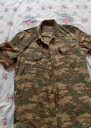 Erkek Kamuflaj Düğmeli Kısa Kollu Gömlek - Görsel 8