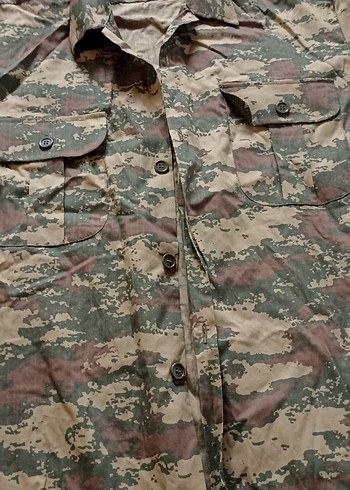 Erkek Kamuflaj Düğmeli Kısa Kollu Gömlek - Görsel 5
