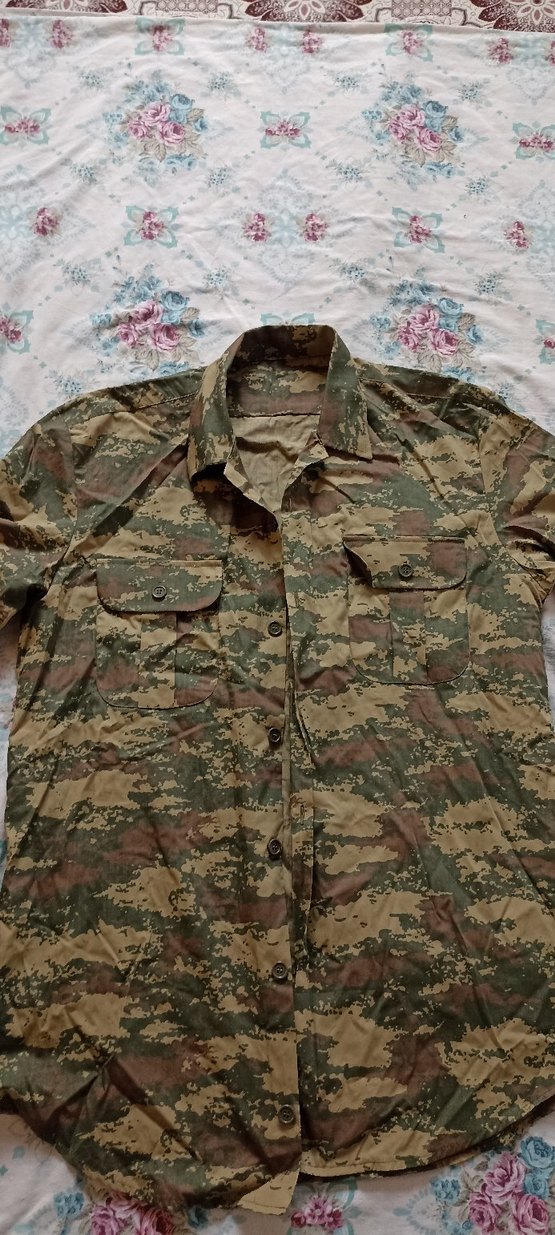 Erkek Kamuflaj Düğmeli Kısa Kollu Gömlek - Görsel 2