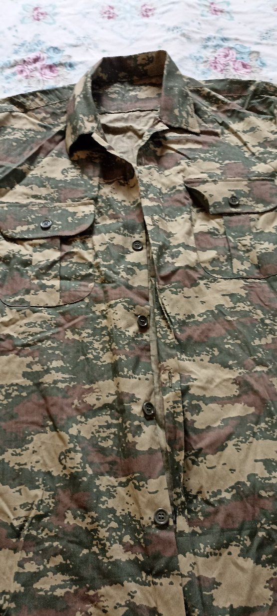 Erkek Kamuflaj Düğmeli Kısa Kollu Gömlek - Görsel 4