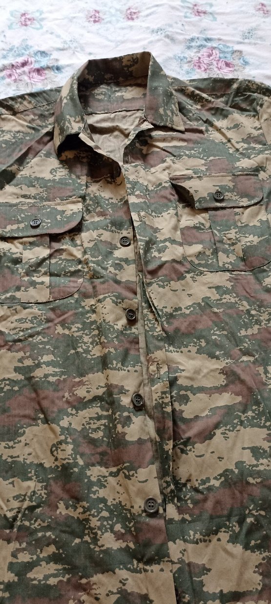 Erkek Kamuflaj Düğmeli Kısa Kollu Gömlek - Görsel 5