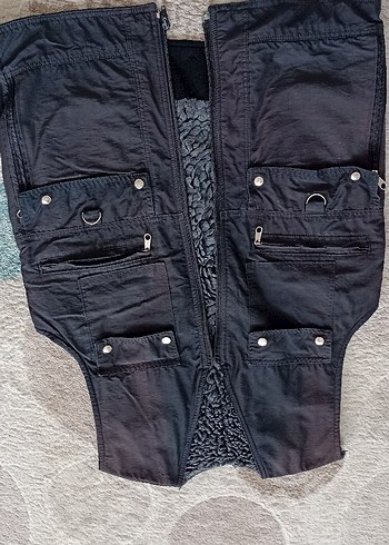 Düğmeli Erkek Kot Yelek Siyah - Görsel 5