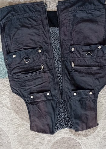 Düğmeli Erkek Kot Yelek Siyah - Görsel 4