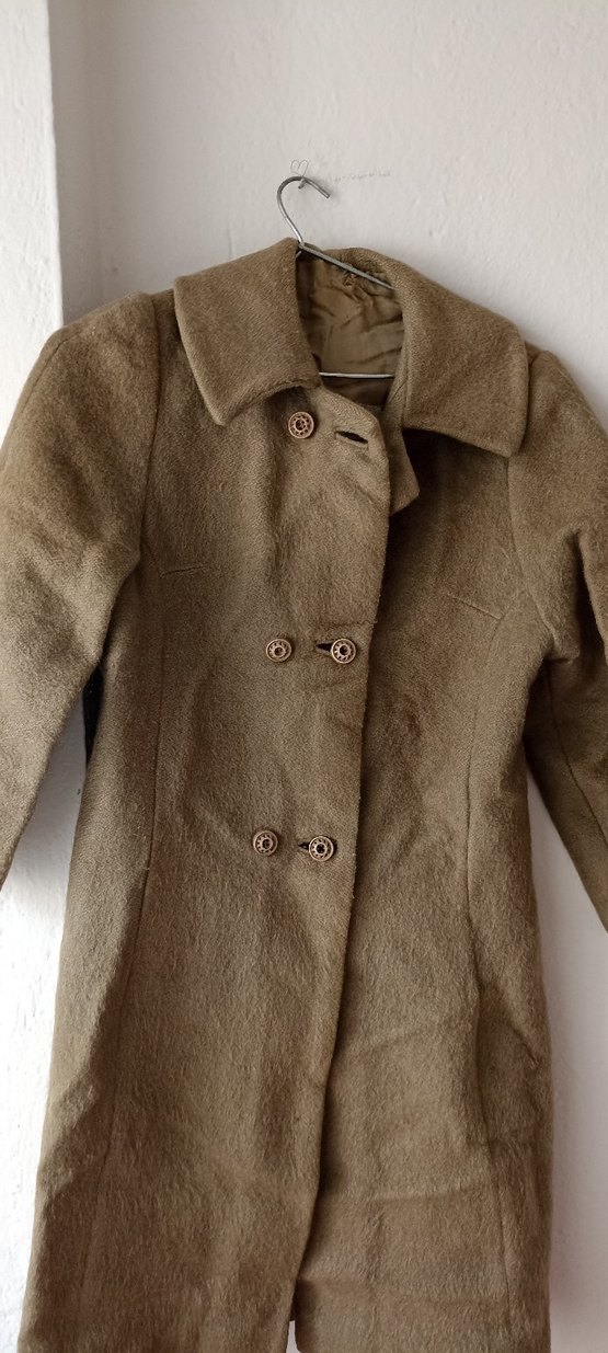 Düğmeli Kahverengi kaşe erkek kaban - Görsel 4