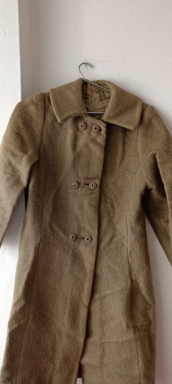 Düğmeli Kahverengi kaşe erkek kaban - Görsel 2