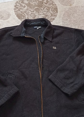 Siyah Erkek Midi Boy Fermuarlı Ceket kadife Polar - Görsel 5