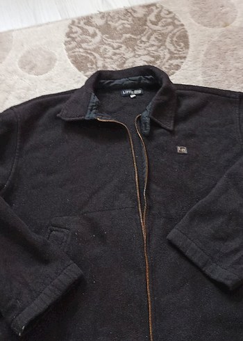 Siyah Erkek Midi Boy Fermuarlı Ceket kadife Polar - Görsel 4