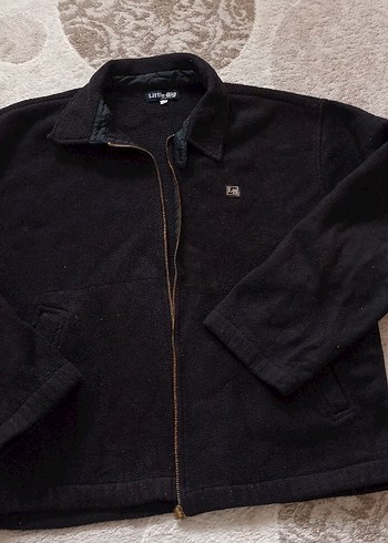 Siyah Erkek Midi Boy Fermuarlı Ceket kadife Polar - Görsel 3