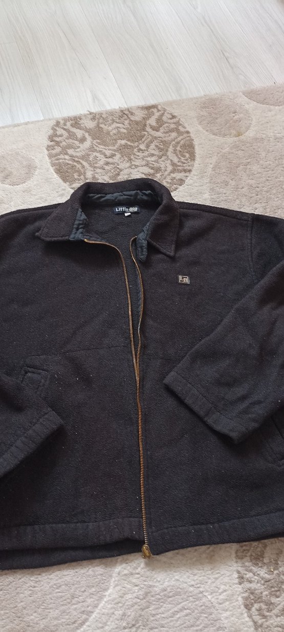 Siyah Erkek Midi Boy Fermuarlı Ceket kadife Polar - Görsel 5