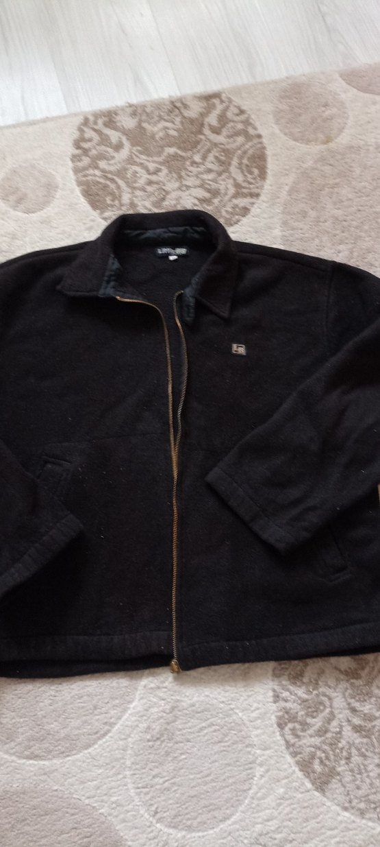 Siyah Erkek Midi Boy Fermuarlı Ceket kadife Polar - Görsel 2