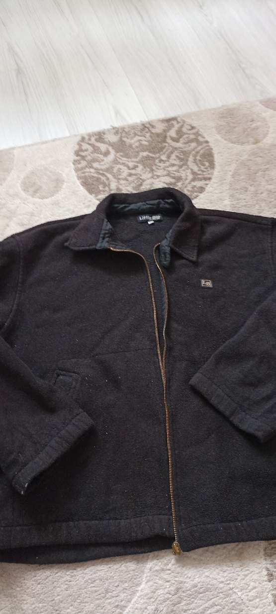 Siyah Erkek Midi Boy Fermuarlı Ceket kadife Polar - Görsel 4