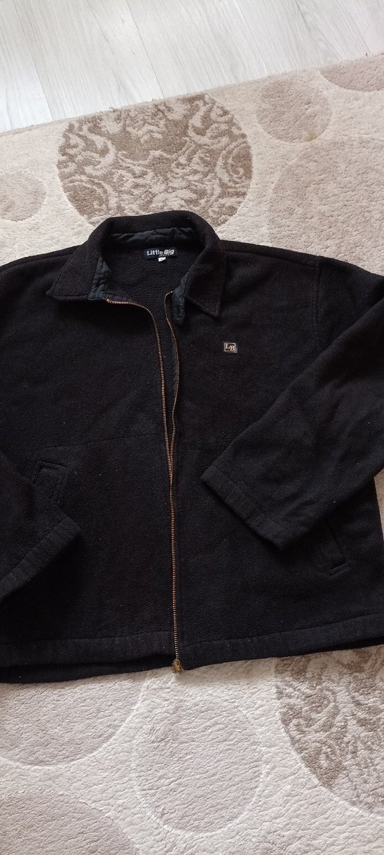 Siyah Erkek Midi Boy Fermuarlı Ceket kadife Polar - Görsel 3