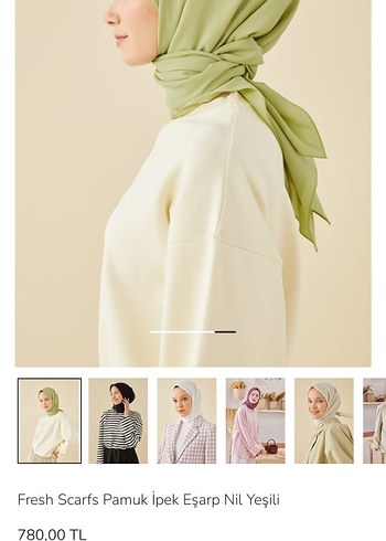LC Waikiki Fresh Scarfs Nil Yesili Pamuk İpek Esarp