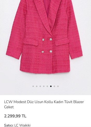 LC Waikiki Canli Fusya Tuvit Blazer Ceket