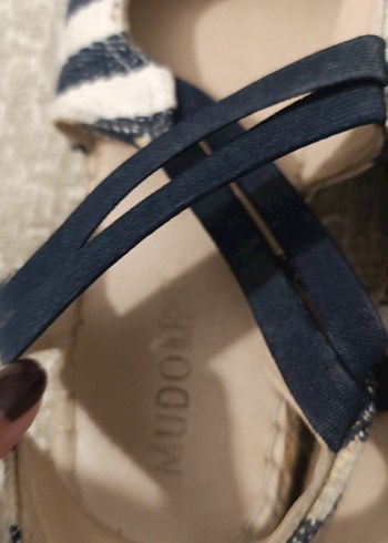 Kadın Bohem Mavi Çizgili  Espadril - Görsel 4