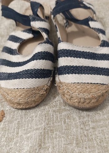 Kadın Bohem Mavi Çizgili  Espadril - Görsel 5